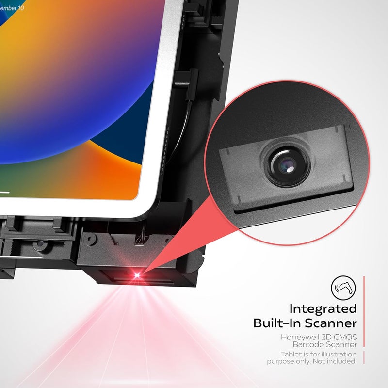 CTA Digital CTA iPad Wall Mount with Barcode Scanner – Anti-Theft Tablet Enclosure with Honeywell Barcode Scanner for iPad 10.9" 10th Gen, 11 (A16), Pro 11", Air 11, Galaxy S Tabs, Surface Go Tabs & More - Image 2